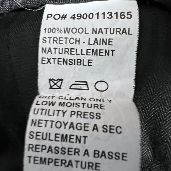 Ralph‎ Lauren 100% Wool Pants 44x30 Straight Classic Career Black Luxury Modern - Picture 8 of 10